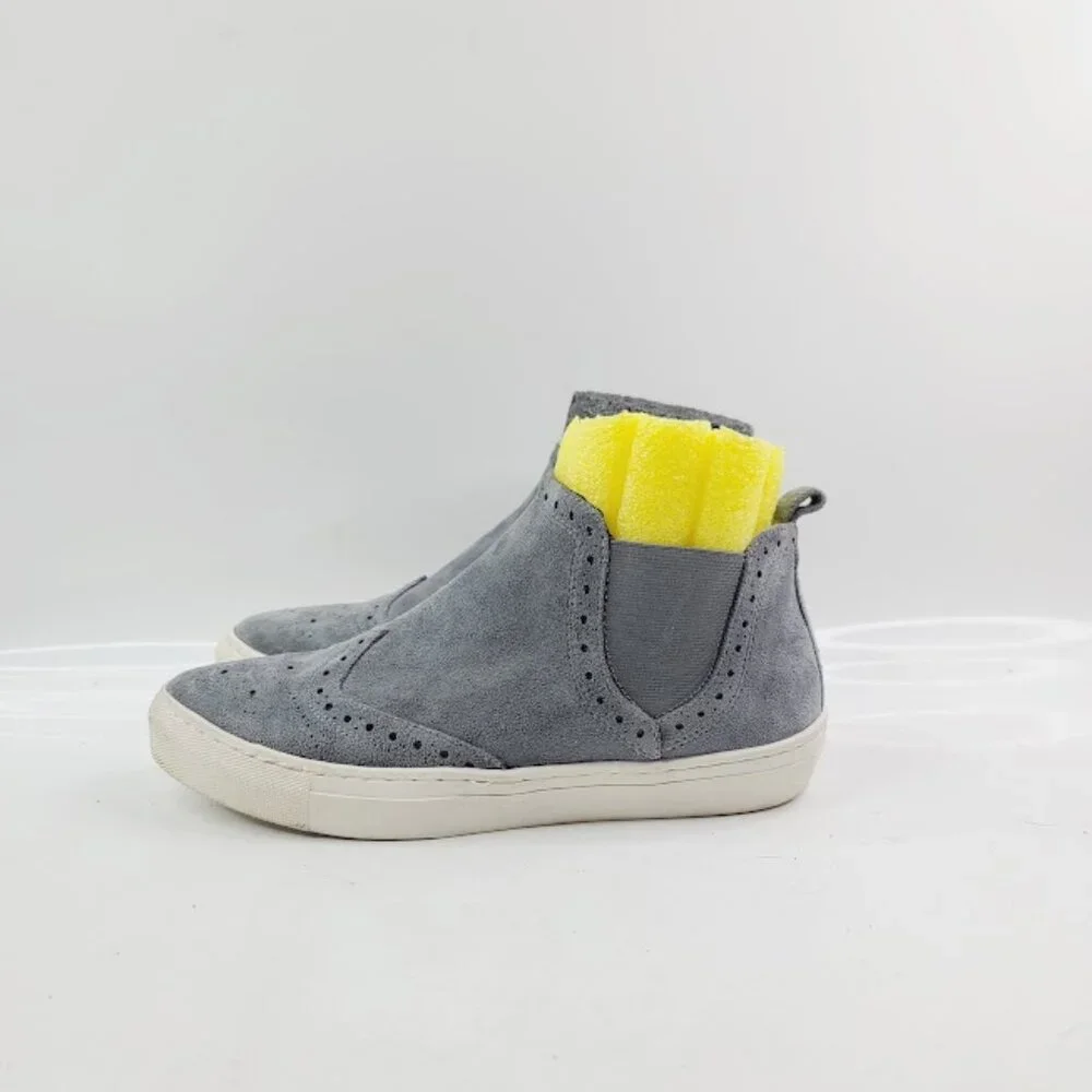 Seven Dials Women's‎ Gray Darcy Leather Slip-On Casual Chelsea Boot Size 7.5M